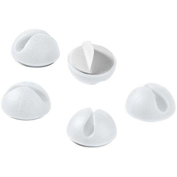 Clip fissacavo adesiva bianca diametro massimo 7,8 mm 5 pezzi Clip fissacavo adesiva bianca diametro massimo 7,8 mm 5 pezzi
